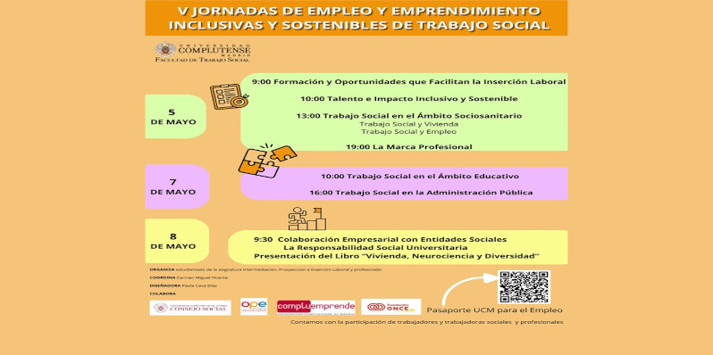 V Jornadas de salidas profesionales de Empleo y Emprendimiento Sostenible e Inclusivas